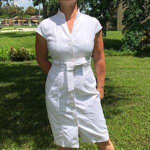 Calvin Klein white belted summer dress